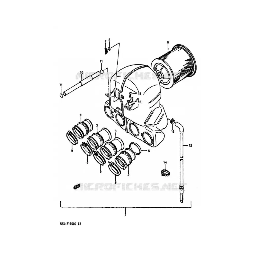 Filtro Aria Originale Suzuki per GSX-R 1100 1986/88 13780-06B00-000