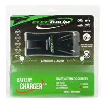 Caricabatteria e Mantenitore di Carica al Litio Electhium 100-240V - 50/60Hz 1.2-0.5A ACCUB03
